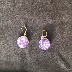 Matching Pair Snap Button Earrings | Purple | NWOT